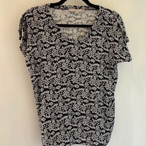 Loft multi media top black floral